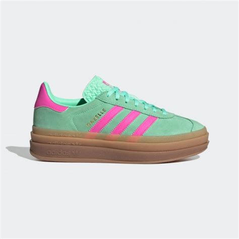 pink and green adidas women.